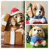 Christmas Puppy Resin Ornament Cute Puppy In Scarf Figurine Christmas Showcase Desk Home Office Decorations
