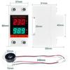Din Rail Voltmeter Ammeter 2 in 1 AC Monitor Single Phase Voltage Current Power Meter AC20-500V AC0-100A VOLT AMP Detector
