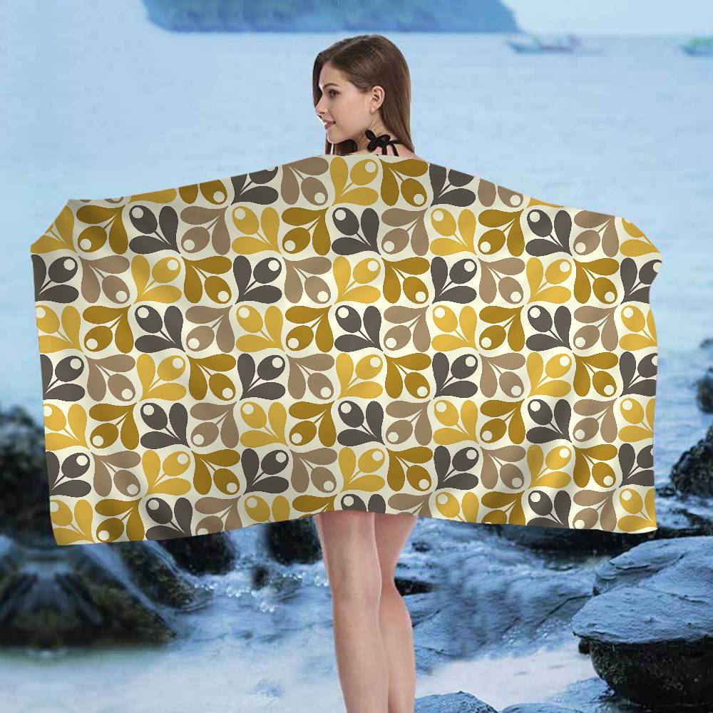 Orla Kiely Лист Цветок Большие Микрофибровые Пляжные Полотенца Быстросохнущее Полотенце Песок Пляжные Полотенца Полотенце для Бассейна Для Путешествий Плавание Бассейн Йога