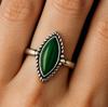 Кольцо с малахитом, серебро 925 пробы, малахит, кольцо с зеленым камнем, подарок в стиле бохо для нее