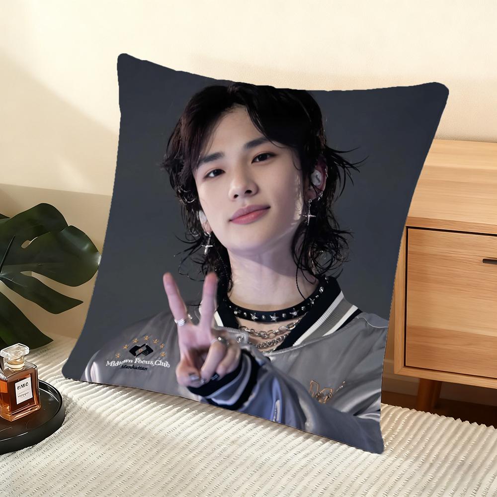 H-Hyunjin-N Наволочка для подушки-кушона Мягкая коротковорсовая Наволочка для подушки Гладкая Уютная текстура Эстетичный чехол для подушки Домашний декор