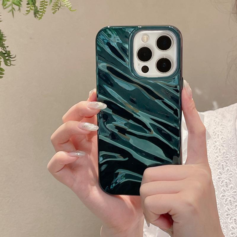 3D Гальванизированный Чехол с Текстурой Морщин для iPhone 16 Pro Max, Совместим с Apple 15/14/13, Премиальное Ощущение