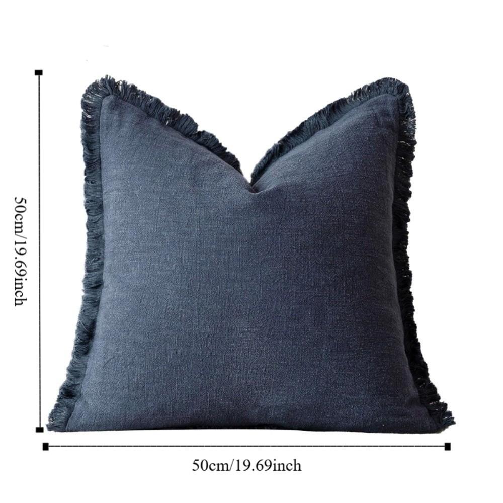 Tassel Trim Bohemia Cushion Cover Solid Color Pillowcase Modern Throw Pillow Cover  Hotel