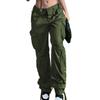 Женские брюки-карго с несколькими карманами, однотонные, модные, приятные для кожи, брюки с высокой талией, прямые