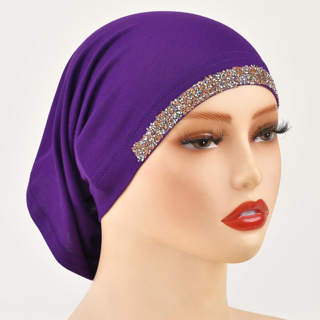 Модал Хлопок Ромбы Подшлемник Эластичный Хиджаб Простой Мягкий Капот Мусульманские Женщины Эластичный Внутренний Хиджаб Тюрбан Ислам Подшлемник