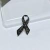 Черный Памятный Черный Значок Сувенир Похоронный Значок Скорби Стразы Сплав Черная Лента Брошь-Булавка Для Похорон и Скорби