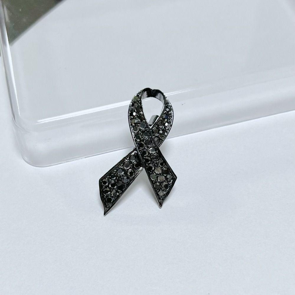 Черный Памятный Черный Значок Сувенир Похоронный Значок Скорби Стразы Сплав Черная Лента Брошь-Булавка Для Похорон и Скорби