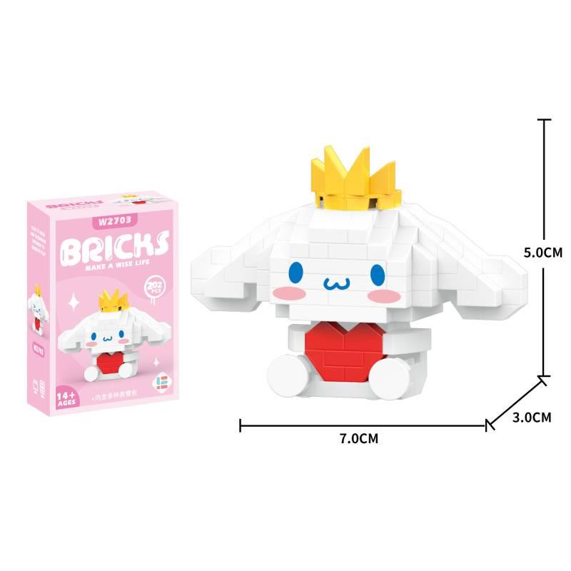 Плюшевые игрушки-головоломки Sanrio, мини-алмазы, конструктор