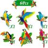 6 Pcs Paper Parrot Honeycomb Cutouts Pendant Tropical Birds Party Decorations Hawaiian Party Supplies for Tiki Bar Luau Rainforest Party Yards Decor