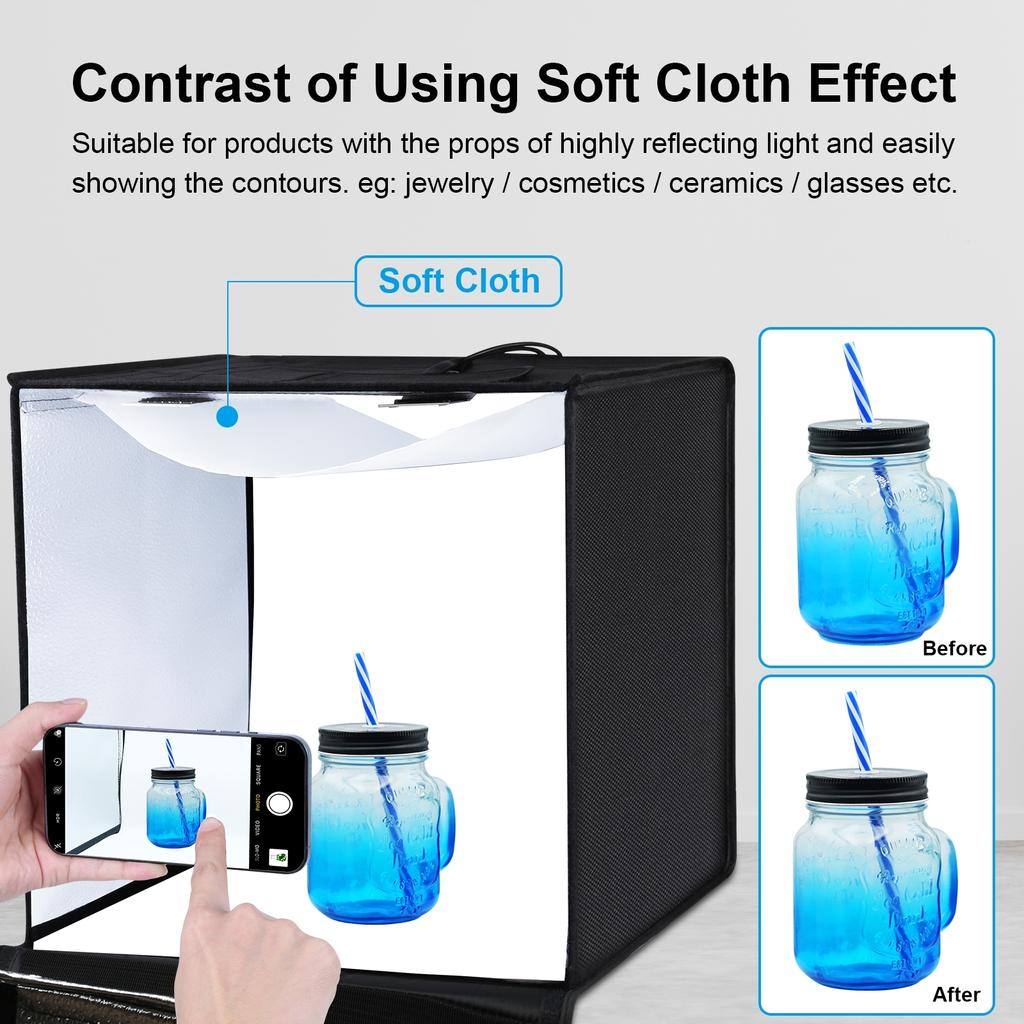 PULUZ PU5060 60*60*60 см складной светодиодный светильник, палатка, настольный световой короб для фотостудии, 60 Вт, софтбокс, 120 шт.