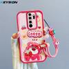 KEYSION Shockproof Case for Redmi Note 8 Pro with Lanyard Silicone Cute 3D Cartoon Doll Phone Cover for Redmi Note 9 Pro 9S