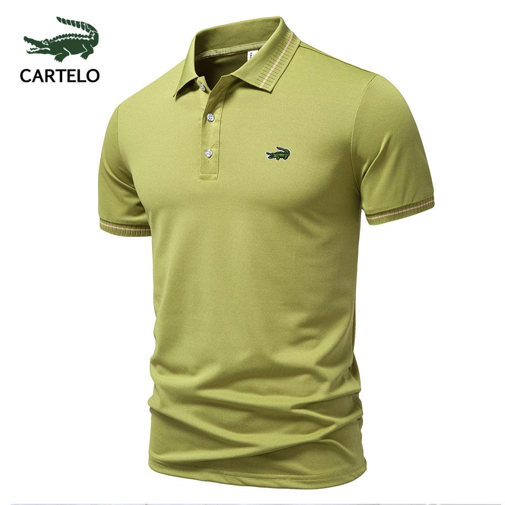 CARTELO Летняя новая спортивная повседневная футболка с вышитыми лацканами 2025 года, влагоотводящая и потоотводящая рубашка-поло