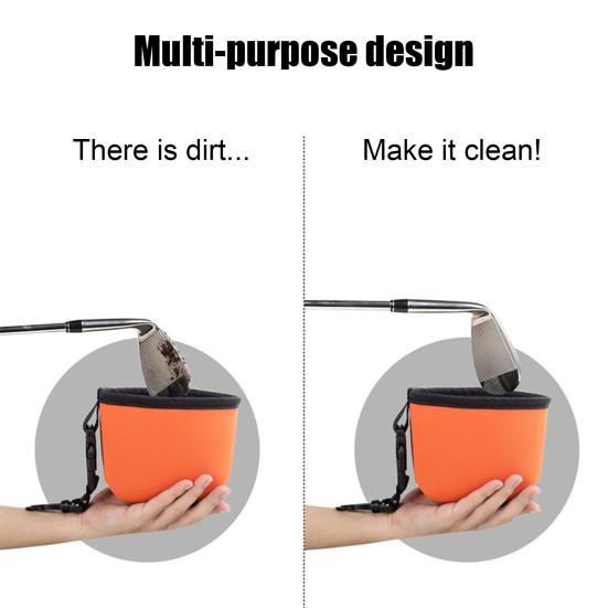 Сумка для чистки клюшек и мячей для гольфа, водонепроницаемая сумка для чистки мячей для гольфа изнутри и сухая снаружи, мойка для принадлежностей для гольфа