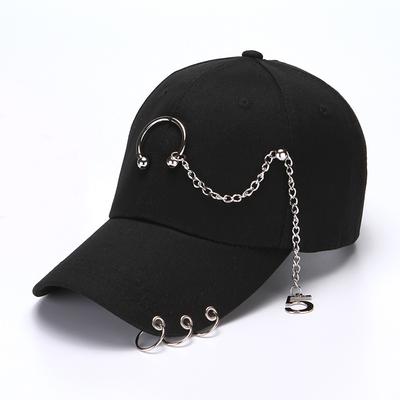 Бейсболка в стиле хип-хоп с кольцом Snapback Кепка для женщин и мужчин Кепки для дальнобойщиков Регулируемые козырьки Винтажные железные цепочки Кепки для отдыха на природе Кепка для папы