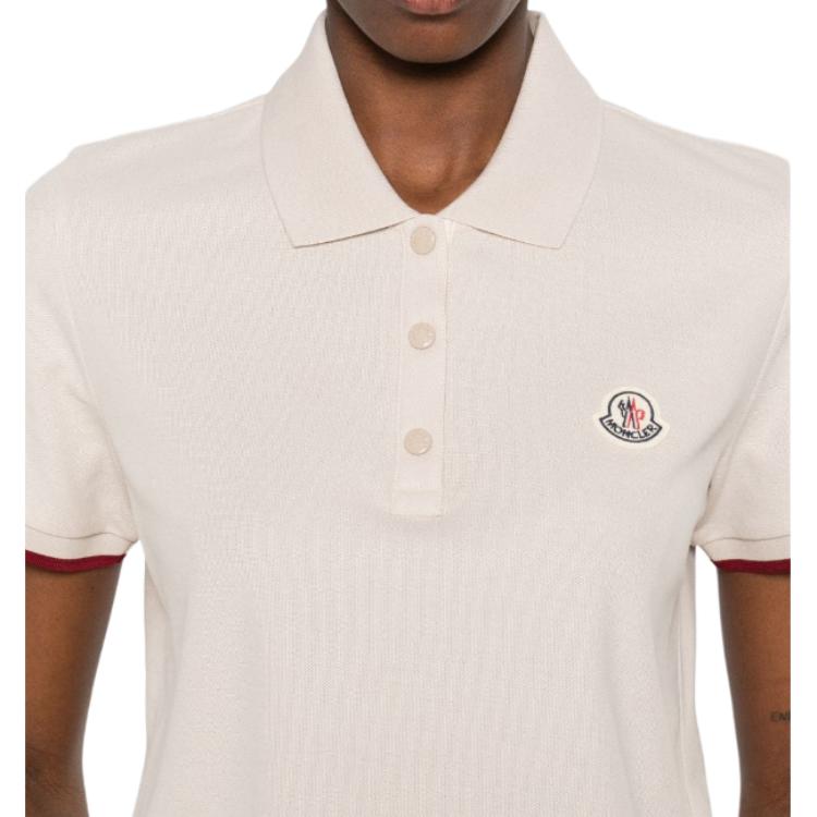 Moncler SS26 Logo Striped Button Short Sleeve Polo Shirt Women tops L10938A0000484720224