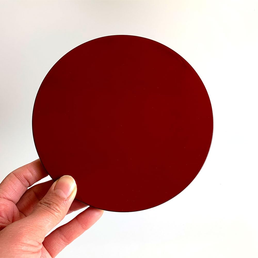 Yamaga Lacquerware Store Деревянная подставка для цветов Круглая пластина Напольная доска Красная черная окрашенная японская комната Домашнее производство Япония Tokonoma 5 Двусторонняя