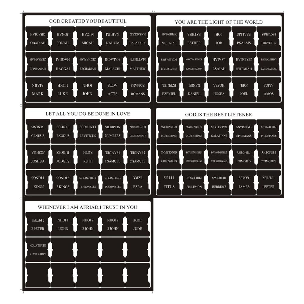 5 листов(75pcs) Библейские вкладки крупным шрифтом и легко читаемые принадлежности для ведения библейского дневника самоклеящиеся индексные наклейки канцелярские товары