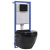 Wall-hung and Rimless Toilet with Black Ceramic Cistern