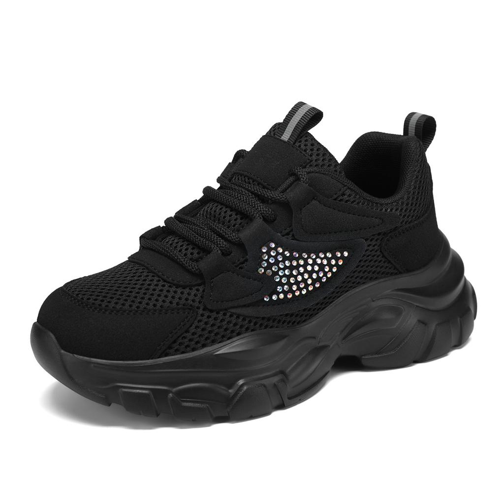 2025 лето сетка спортивные папины кроссовки женские толстая подошва увеличивающие рост популярная мода универсальные дышащие мягкая подошва одинарная обувь