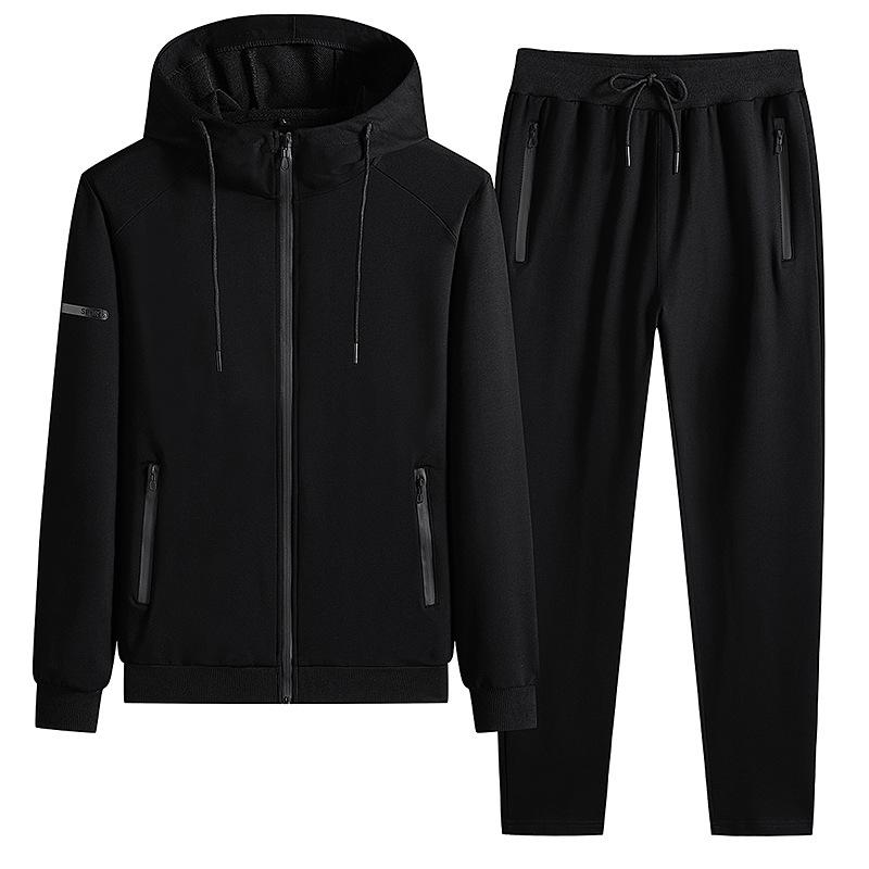 Spring Men's Large Size Hooded Suit Cardigan Sweatshirt Sports Pants Suit