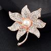 Brooch High-End Niche Silk Scarf Buckle Alloy Diamond Coat Pearl Corsage Pin Accessories