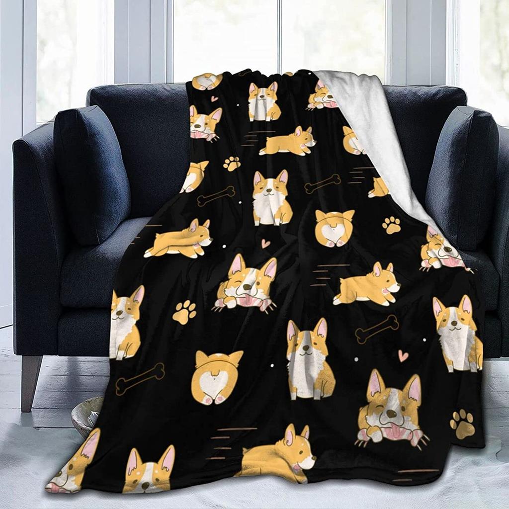 Corgi Blanket Cute Corgi Blankets Gifts for Corgi Lovers Women Soft Flannel Throw Blanket for Couch Sofa Christmas Birthday Gifts