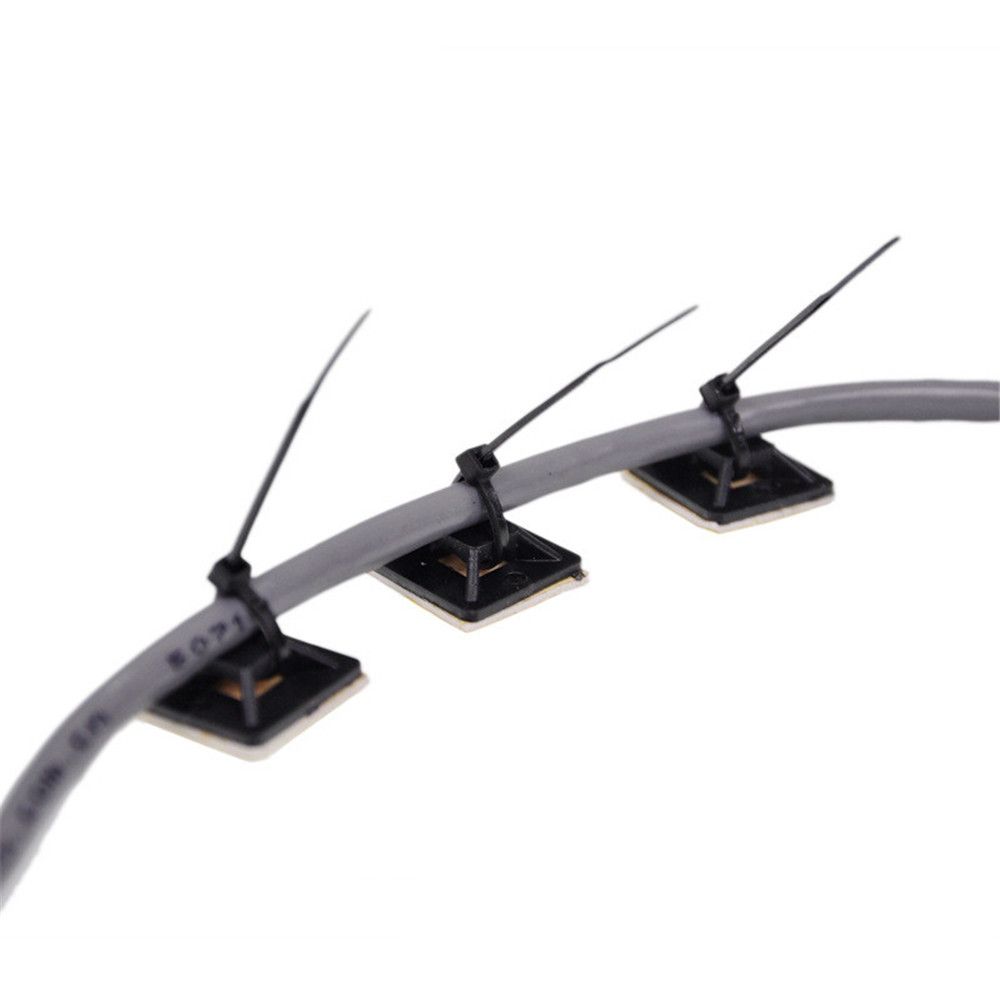 20x20mm Wall Holder Car Clip/Clamp Zip Tie Base Cable Holder Removable Self Adhesive Cable Tie Base