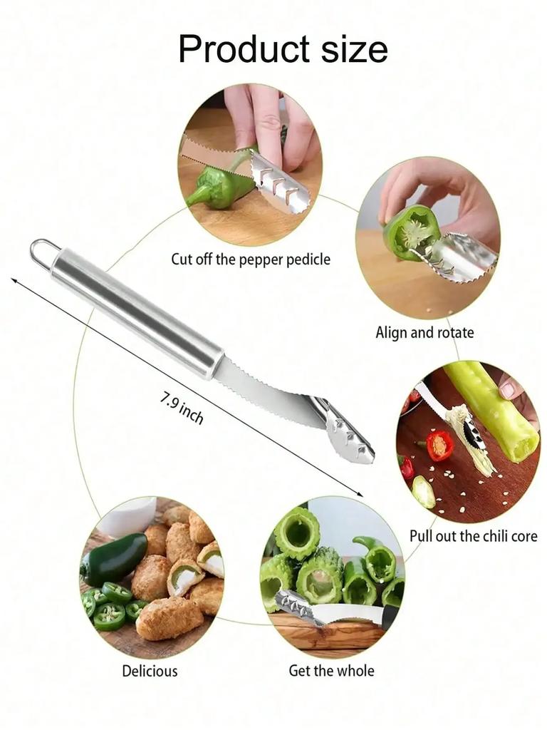 Vegetable Corer Tool Fruit and Vegetable Corer Pepper Pitter Tomato Corer Remover Cherry Pitter Zucchini Corer To Remove Seeds