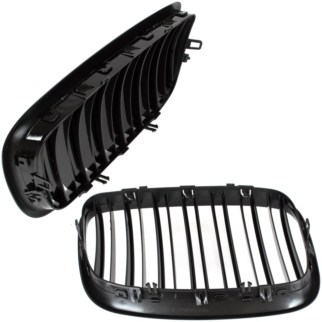 BMW X5 E70 06-13 grilles between the headlights (kidneys) left + right set BLACK GLOSSY DOUBLE BAR