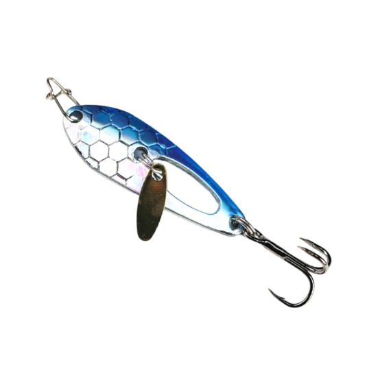 4CM/5G Spinner Blade Lure with Hook Double-sided Reflective Hard Metal Spoon Spinnerbait Rotating Sequin Lure Saltwater Freshwater Walleye Bass