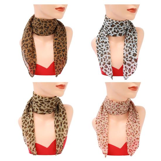 Женский шарф с леопардовым принтом, тонкий шифоновый шарф, легкий дышащий шарф в корейском стиле, дорожный аксессуар