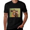 Cow Shorthorn Brown And Green By Pascale Breton Tshirt Holiday Simple Tee Shirt