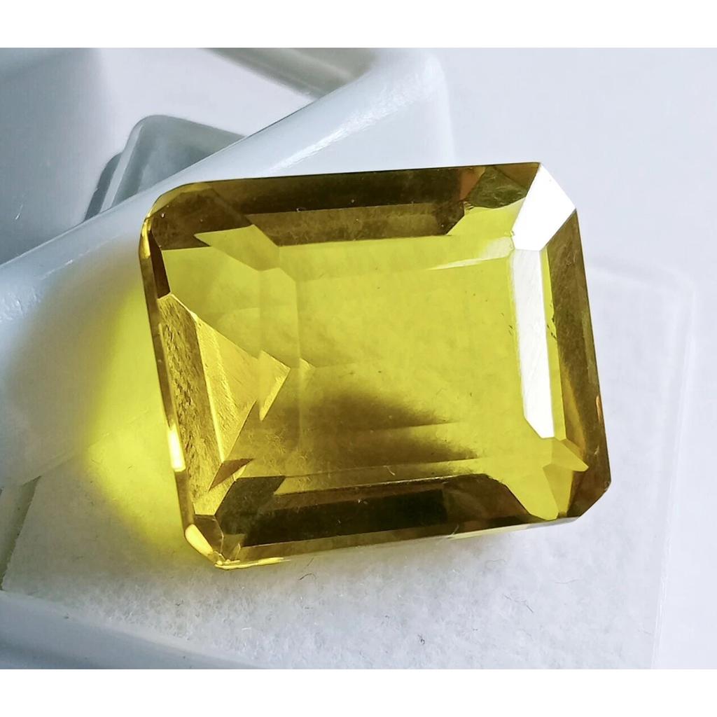 Fabulous Natural Brazilian Yellow Topaz 22.55 Ct Emerald Cut Certified Gemstone