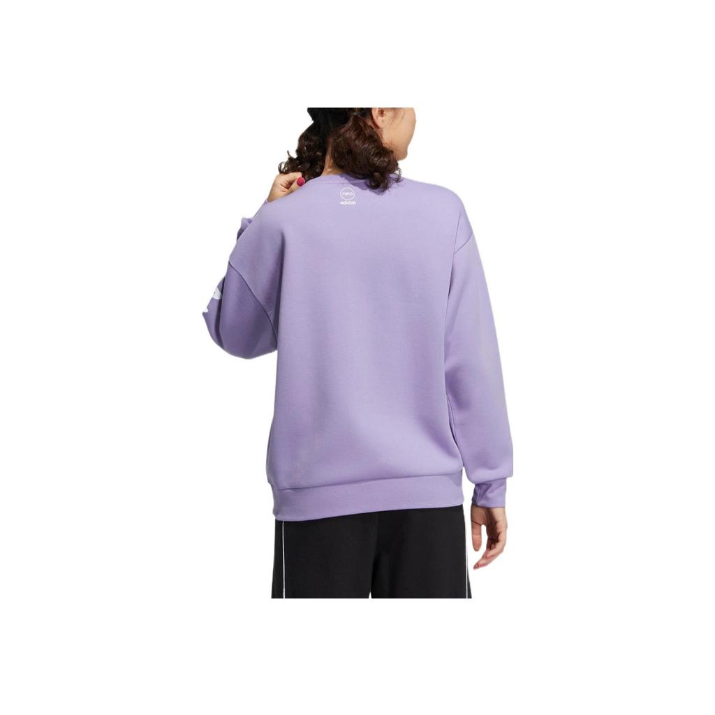 Adidas Neo FW22 Толстовка с длинным рукавом и буквенным принтом с логотипом Женские топы Фиолетовый HY9644