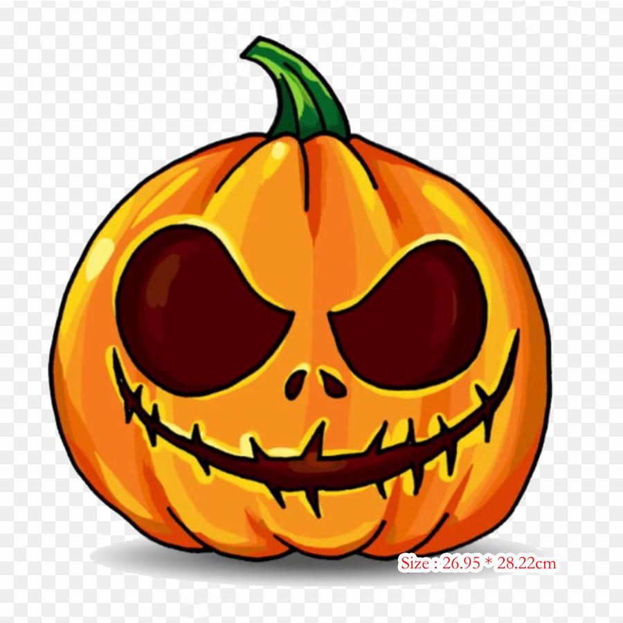Halloween Pumpkin Iron On Heat Transfer Printing Vinyl Patches Sticker for Clothes DIY Appliques Washable Patches