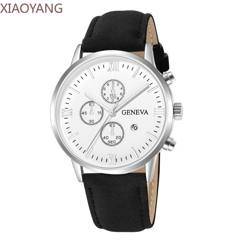 Novo Relógio casual Masculino De Quartzo Com Pulseira De Couro Mostrador