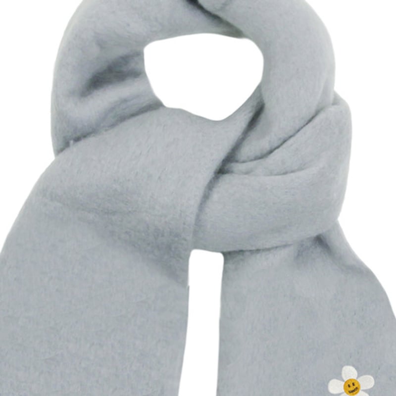 GRAVER [UNISEX] Flower Dot Embroidery Bold Muffler_Gray