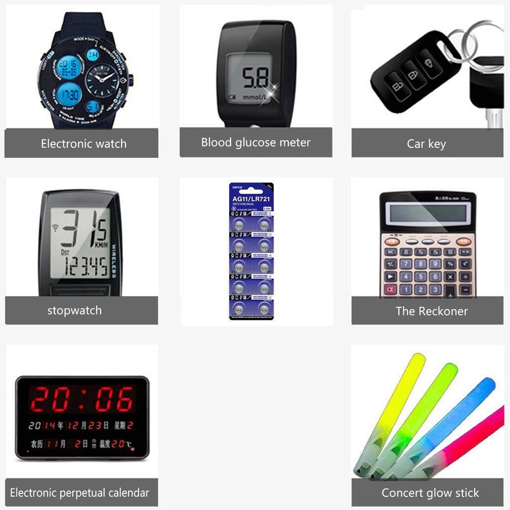 Упаковка из 10 шт./лист LR721 щелочные батарейки-таблетки 1,5 В плоская круглая батарейка для часов, калькуляторов и цифровых камер