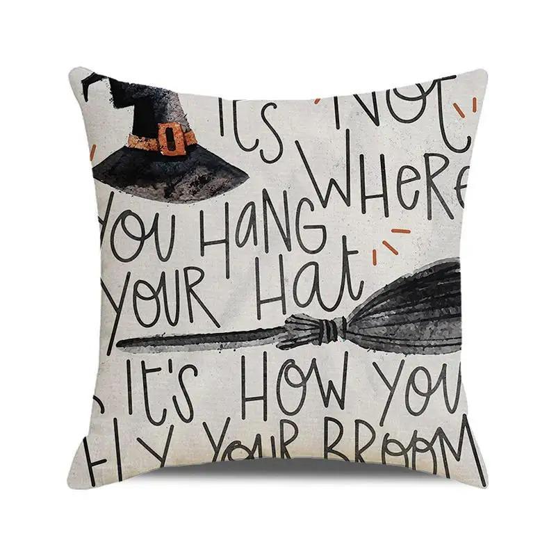 Декоративная наволочка для подушки на Хэллоуин с изображением тыквы, летучей мыши, волшебника, призрака, подходит для украшения дома, гостиной, дивана, комнаты