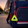 Lightweight Safety Keychain Triangle Shape Reflective Pendant Metal Ring  Backpack Accessories