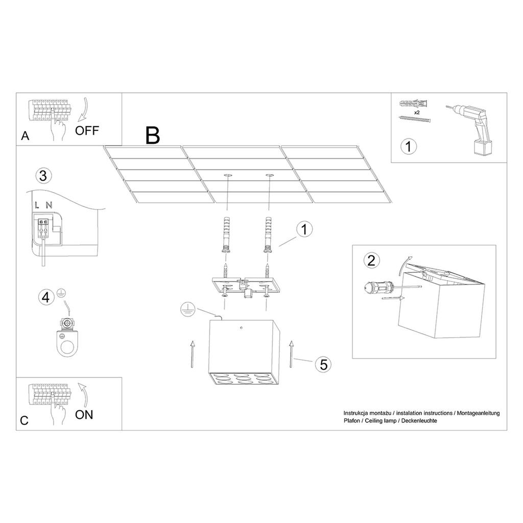 Ozzy black LED ceiling lamp