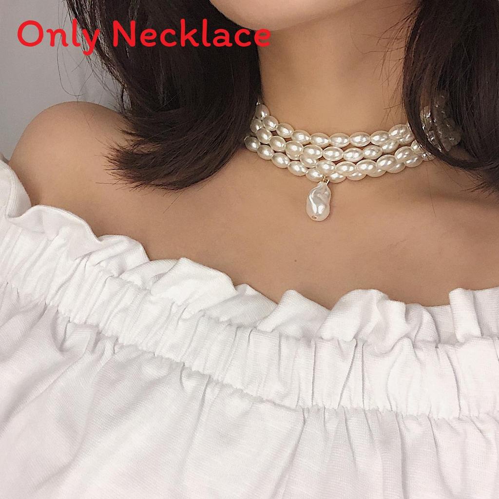 Minimalist Pearl Pendant Necklace Handcrafted Multilayer Geometric Jewelry For Ladies