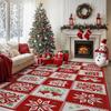 Рождественский олень снежинка елка подарок красный зеленый праздничный ковер мягкий нескользящий коврик ковер для гостиной украшение дома прочный