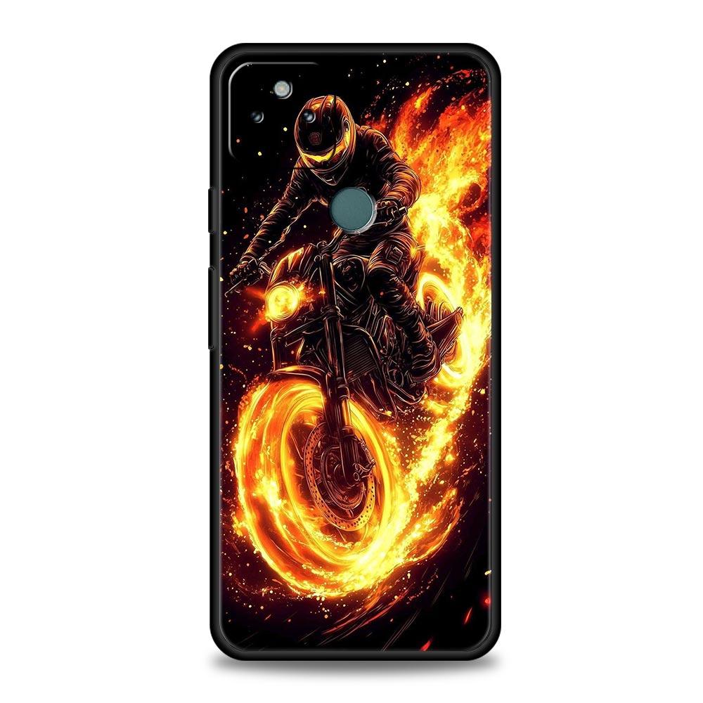 Motorcycle Phone Case Cover for Google Pixel 10 9 8 7 6 9A 8A 7A 6A Pro Shockproof Soft TPU 9 Pro XL Shell Capas Funda Coque Bag
