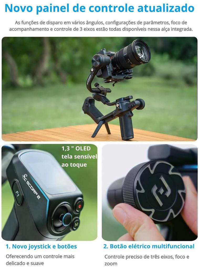 FeiyuTech SCORP 2 Стабилизатор камеры-подвеса для камер с и без ремня AI-слежение Волшебный портрет Штатив Максимальный для видео и кино FY07395