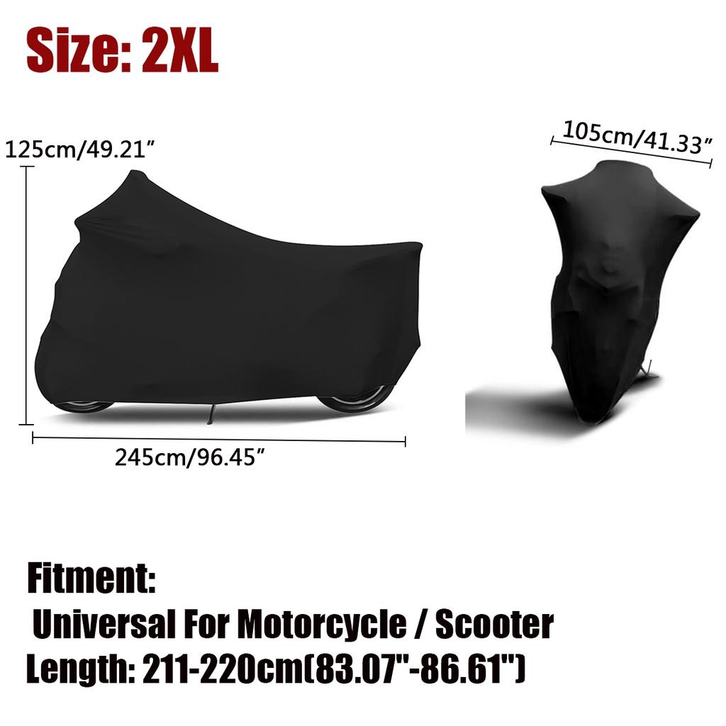 Sunshade Anti-UV Motorbike Dust-proof Covers Indoor Outdoor Protection Black M-3XL Elastic Fabric Motorcycle Scooter Cover