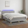 VidaXL Slat Bed Base with Mattress and LEDs, Upholstered Bed, Double Bed, Adult Bedroom Interior Bed, 3134029