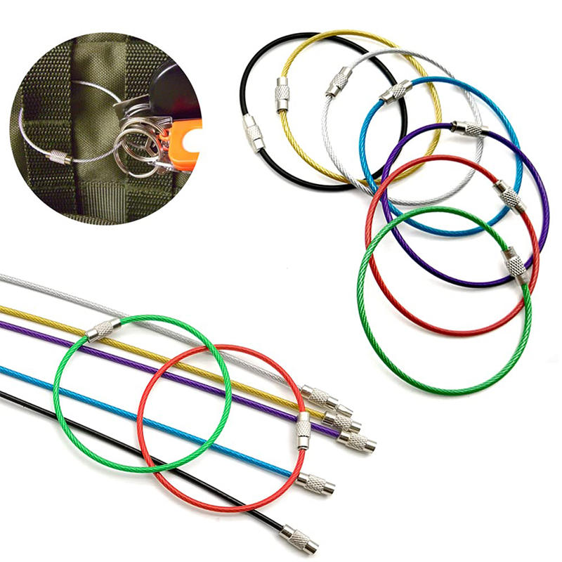 10/20 шт. Кольца для брелоков с винтовым замком - Прочные петли из стального троса, аксессуары для кемпинга, для ключей, рюкзака и снаряжения для активного отдыха