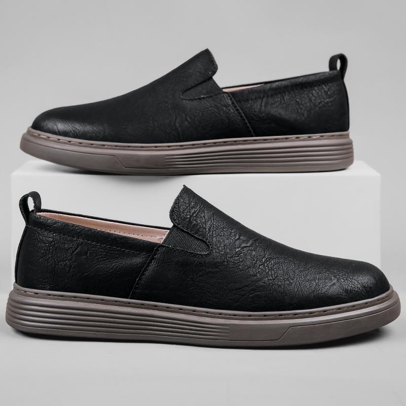 Повседневная обувь из натуральной кожи для мужчин, стильные фирменные официальные мужские мокасины, мягкие дышащие туфли для вождения без застежек, прогулочные туфли на плоской подошве