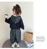 Girls' Korean-Style Leopard Print Hooded Sweatshirt and Pants Set - 2025 Spring/Autumn Fashion